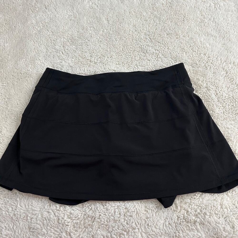 Lululemon Womens Pace Rival Black Skirt Running Tennis Pickeball Preppy Sz 10